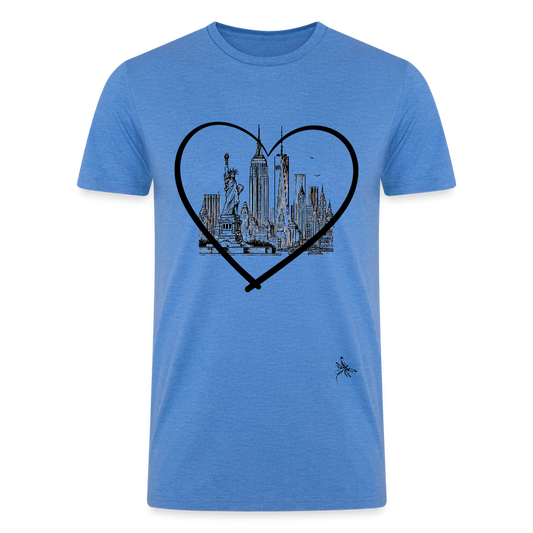 NYC Heart -  heather blue